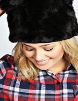 boohoo Faux Fur Ear Hat - black azz37489