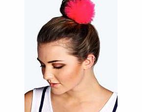 boohoo Faux Fur Pom Hair Bobble - fushia azz12162