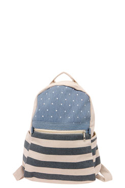 boohoo Frankie Spots And Stripes Rucksack Female