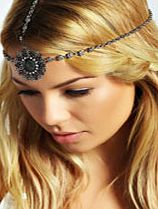 boohoo Gem Statement Head Chain - silver azz29230