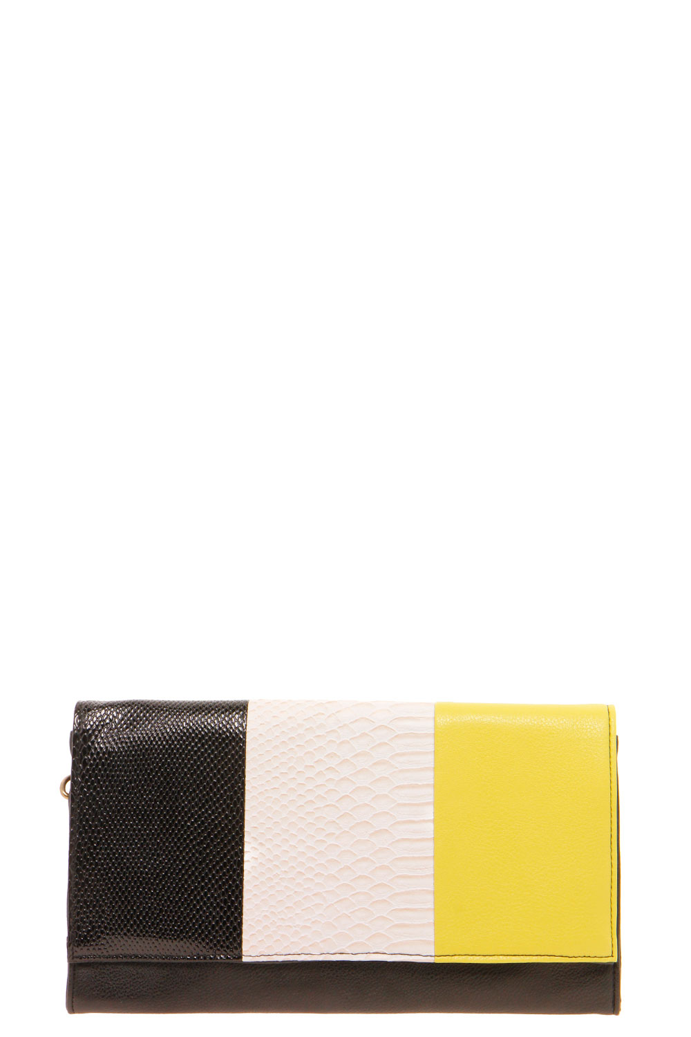 Helen Colour Block Clutch Bag - green,