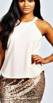 High Neck Strap Top - nude azz28723