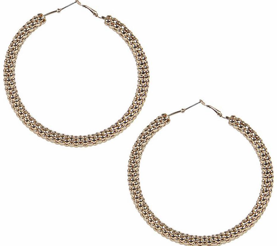 Indigo Textured Chunky Hoop Earrings -