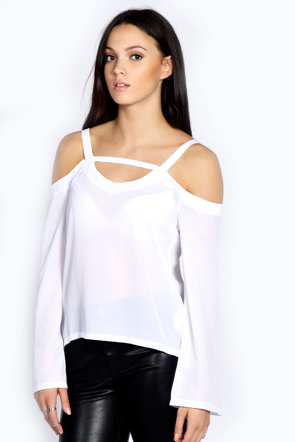 Isla Cut Out Detail Blouse - ivory azz23438