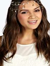 boohoo Isla Delicate Pearl Drop Hair Crown - gold