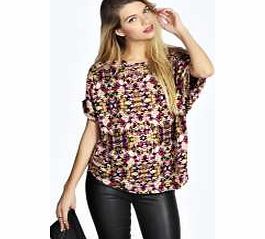 Isobel Printed Oversized Woven Top - multi