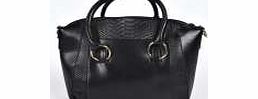 Jenni Mock Croc Structured Day Bag - black