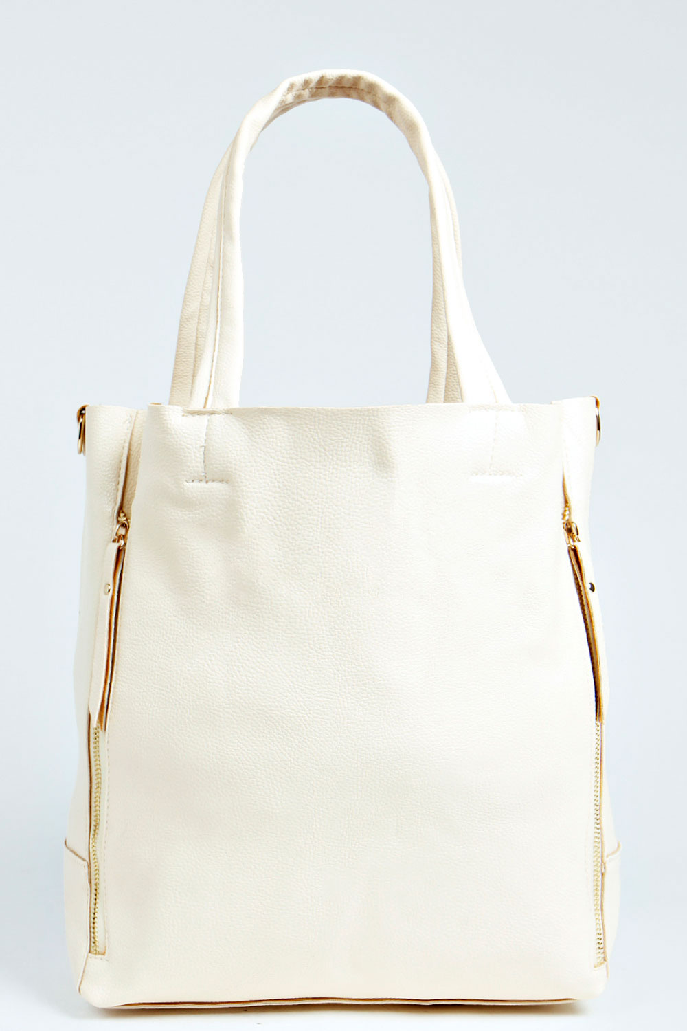 Jennifer Zipper Side Shopper - cream