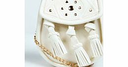 boohoo Kate Chain Trim Tassel Belt Bag - white azz32828