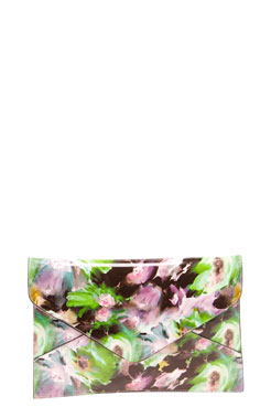 Katie Oversized Patent Floral Envelope Clutch