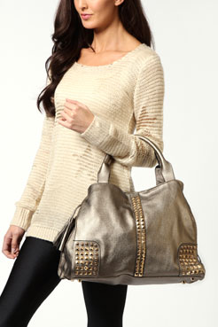 Katie Stud Corner Slouch Bag Female