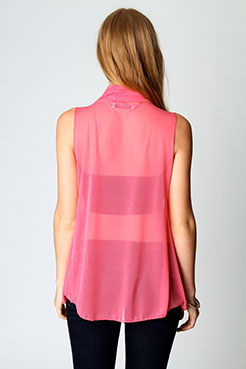 Boohoo Kim Drape Neck Sleeveless Blouse