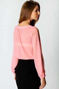 Boohoo Laney Split Sleeve Chiffon Blouse