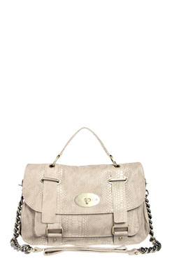 Larysa Taupe Snake Skin Satchel Female