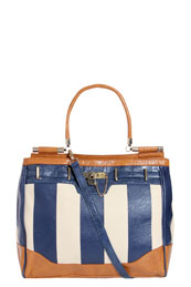 Laura Large Stripe Pu Contrast Bag