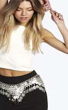 boohoo Layered Coin Statement Belt - silver azz11181