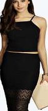 boohoo Lazer Cut Midi Skirt - black azz05546