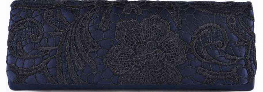 Lexi Lace Evening Clutch Bag - blue azz16049