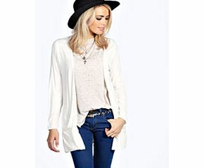 Lilly Long Sleeve Jersey Pocket Cardigan - cream