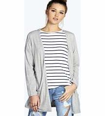 Lilly Long Sleeve Jersey Pocket Cardigan - grey