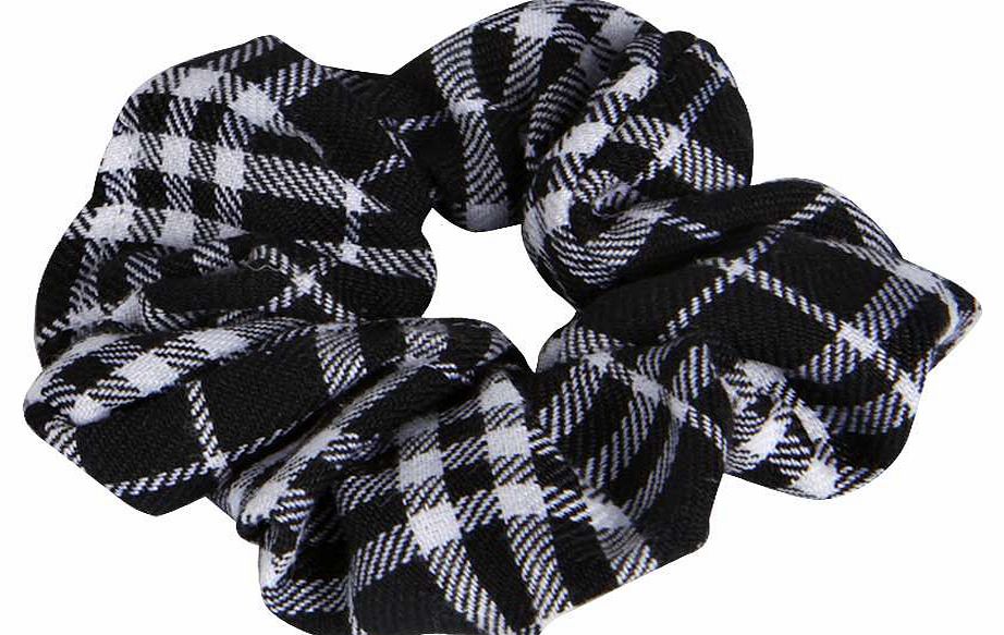 boohoo Lily Tartan Scrunchie - black azz14728