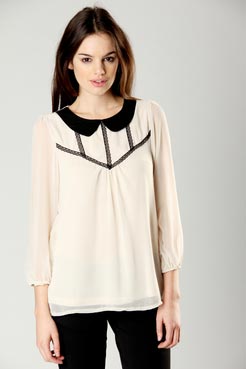 Boohoo Lisa Peter Pan Collar Blouse