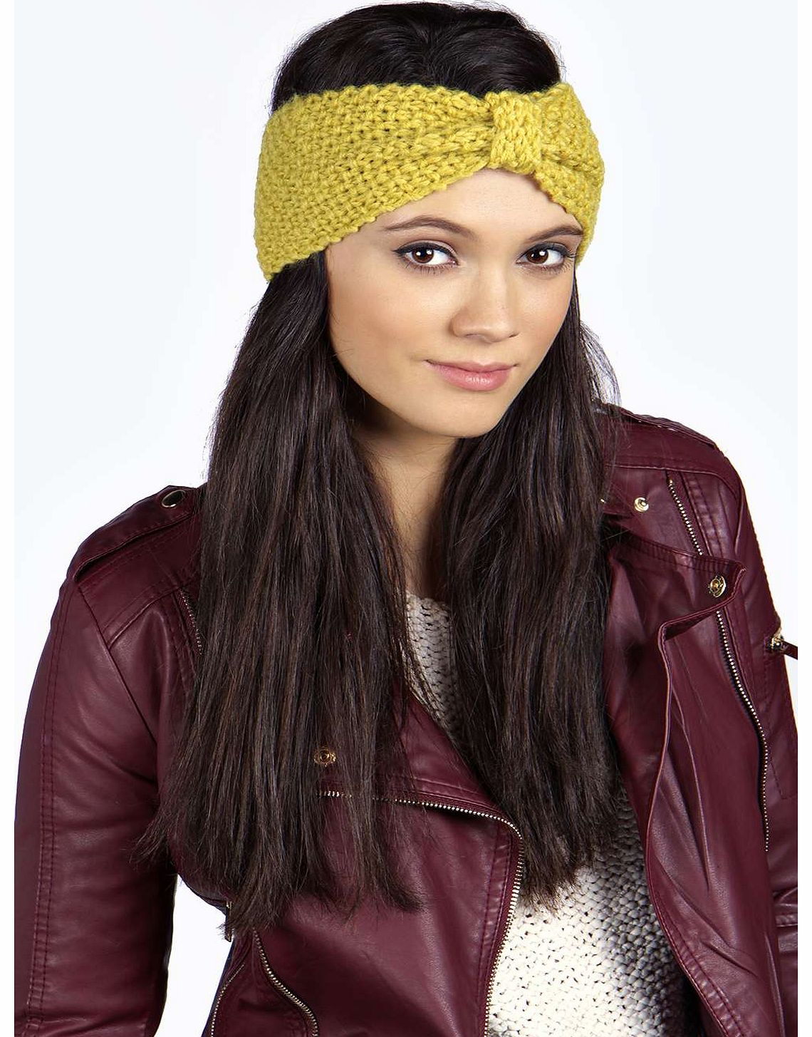 boohoo Lisa Twist Knot Knitted Turban Headband -