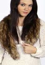 boohoo Longpile short Length Faux Fur Scarf - mink