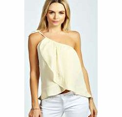 boohoo Lottie One Shoulder Frill Detail Blouse - cream