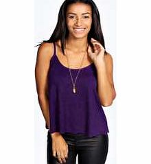 Louise Strappy Scallop Edge Crepe Cami - purple