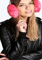 boohoo Love Heart Faux Fur Earmuffs - pink azz14721