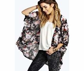 Lucy Dark Floral Chiffon Kimono - multi azz16630