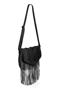 Lulu Fringe Detail Saddle Cross Body Bag