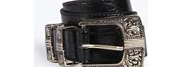 boohoo Metal Tipped Western Belt - black azz22134