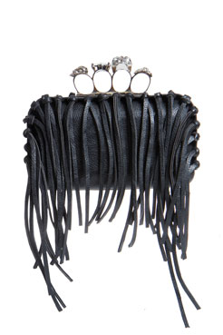 Millie Tassle Ring Knuckle Clutch Bag Female