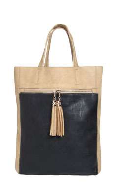 Monica Pu Tassel Zip Contrast Shopper Female