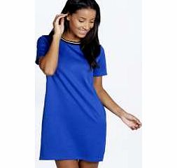 Nicola Sporty Rib Shift Dress - cobalt azz22983