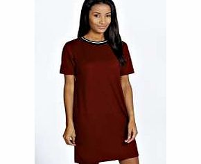 Nicola Sporty Rib Shift Dress - wine azz22983