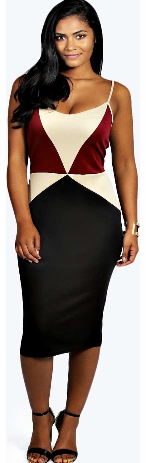 Nikki Colour Block Midi Dress - multi azz18386