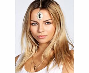 boohoo Olivia Jewel Drop Headchain - grey azz26635