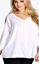 boohoo Open Shoulder Blouse - ivory pzz98947