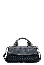 Pamela Diamante Leather Look Satchel