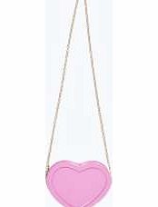 boohoo Patent Heart Shaped Cross Body Bag - lilac