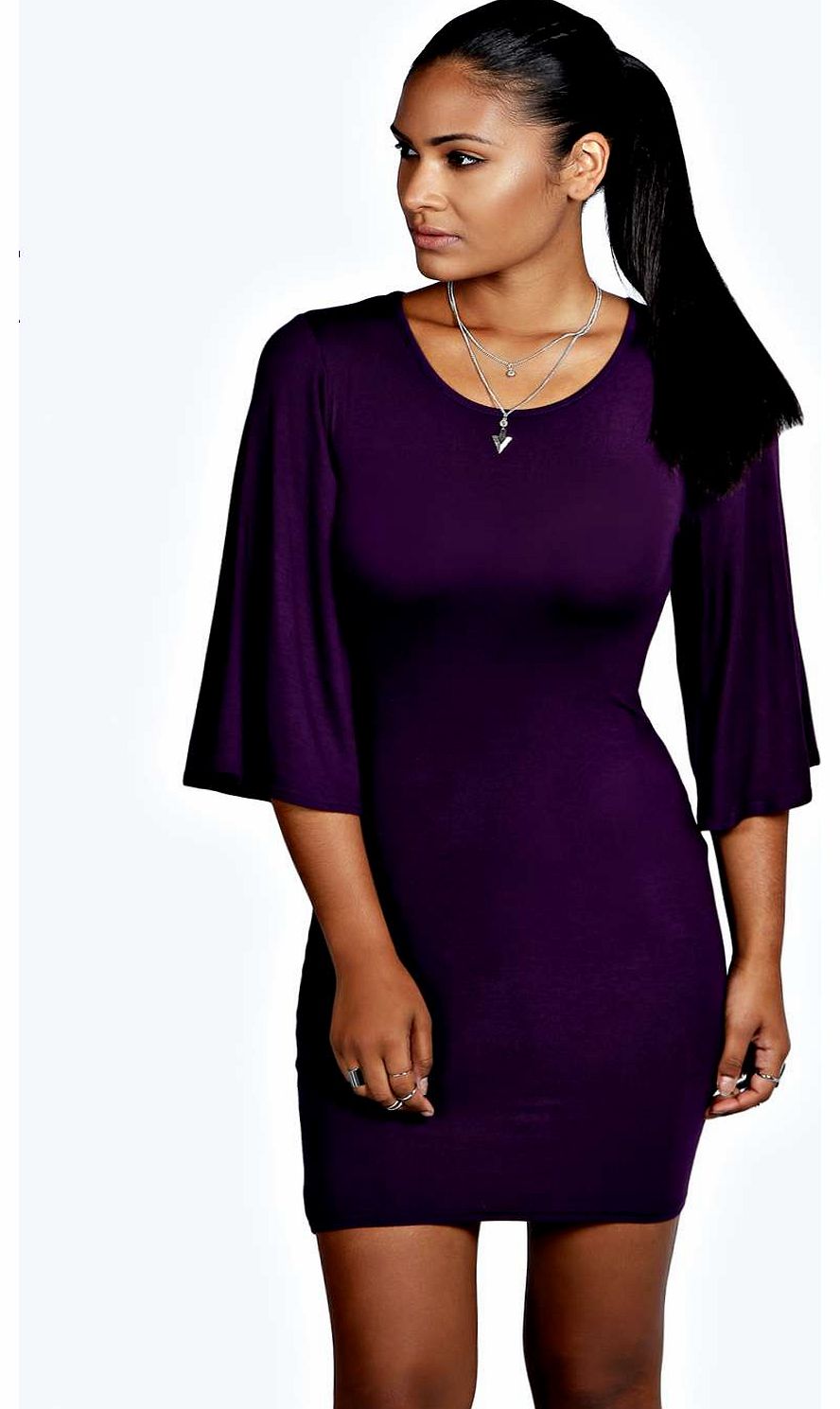 Penny Kimono Sleeve Bodycon Dress - grape azz18458