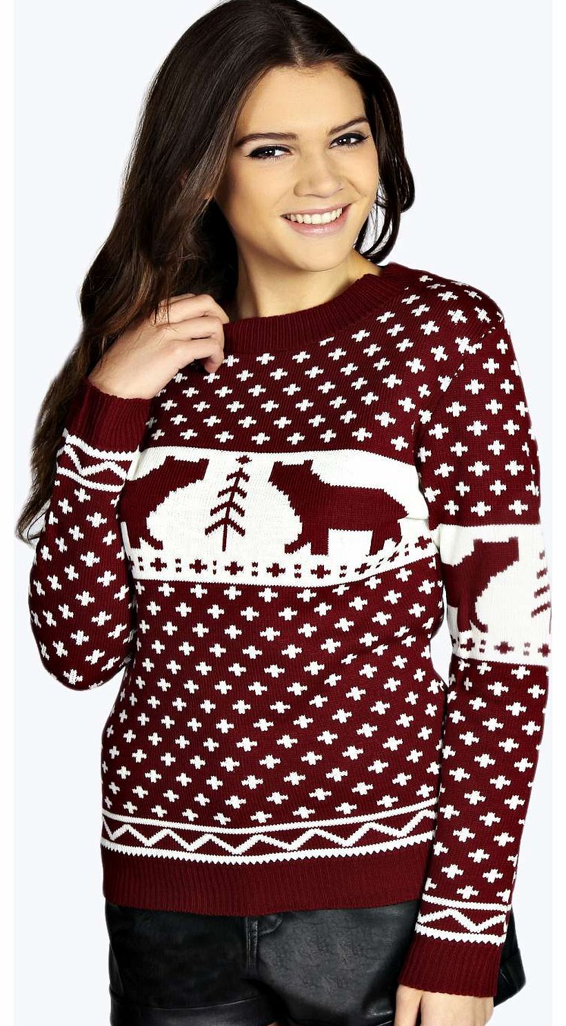Penny Polar Bear Jumper - wine azz14638