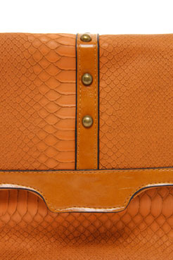 Penny Stud Detail Snake Print Bag Female