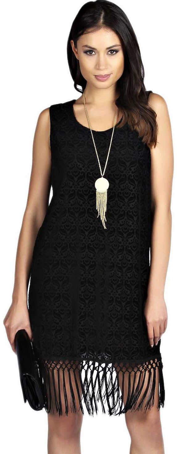 Philippa Devore Tassel Trim Shift Dress -