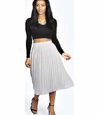 boohoo Pleated Midi Skirt - grey azz19843
