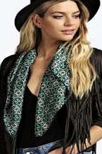 boohoo Printed Pocket Square Scarf - green azz03878