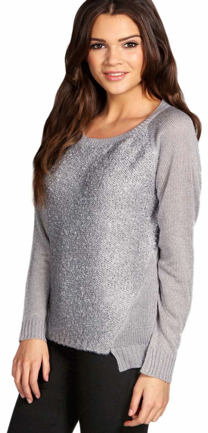 Regan Soft Knit Metalic Jumper - silver azz14071